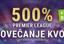 Promocija: 6-krat povečane kvote + 100 € bonus Promo bonus kvote povečanje 500krat prostave 2025