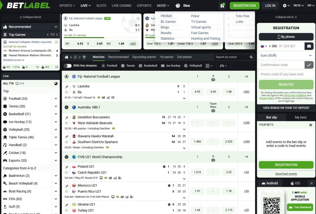betlabel prva stran športna stavnica